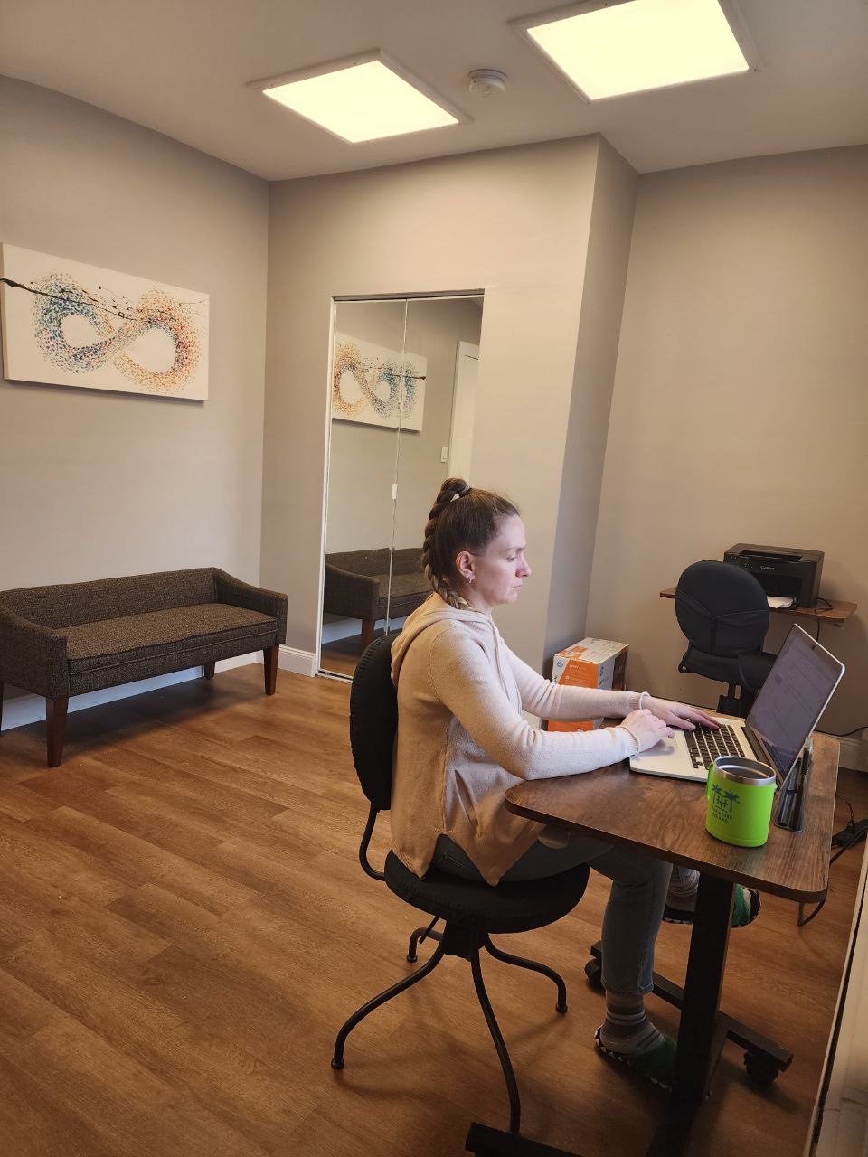 Parent co-working room at Elements Workspace.
