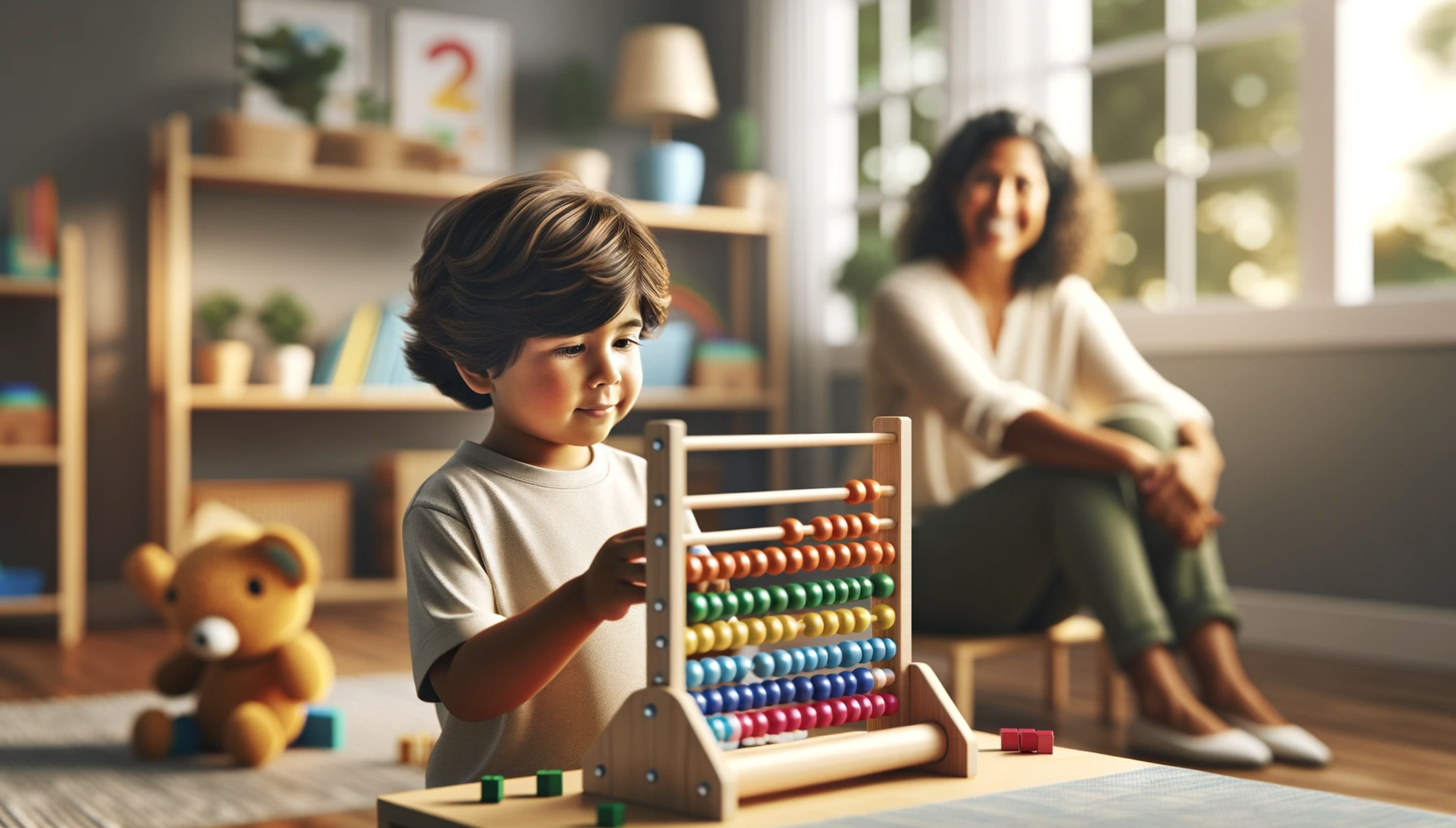 Young learner with abacus