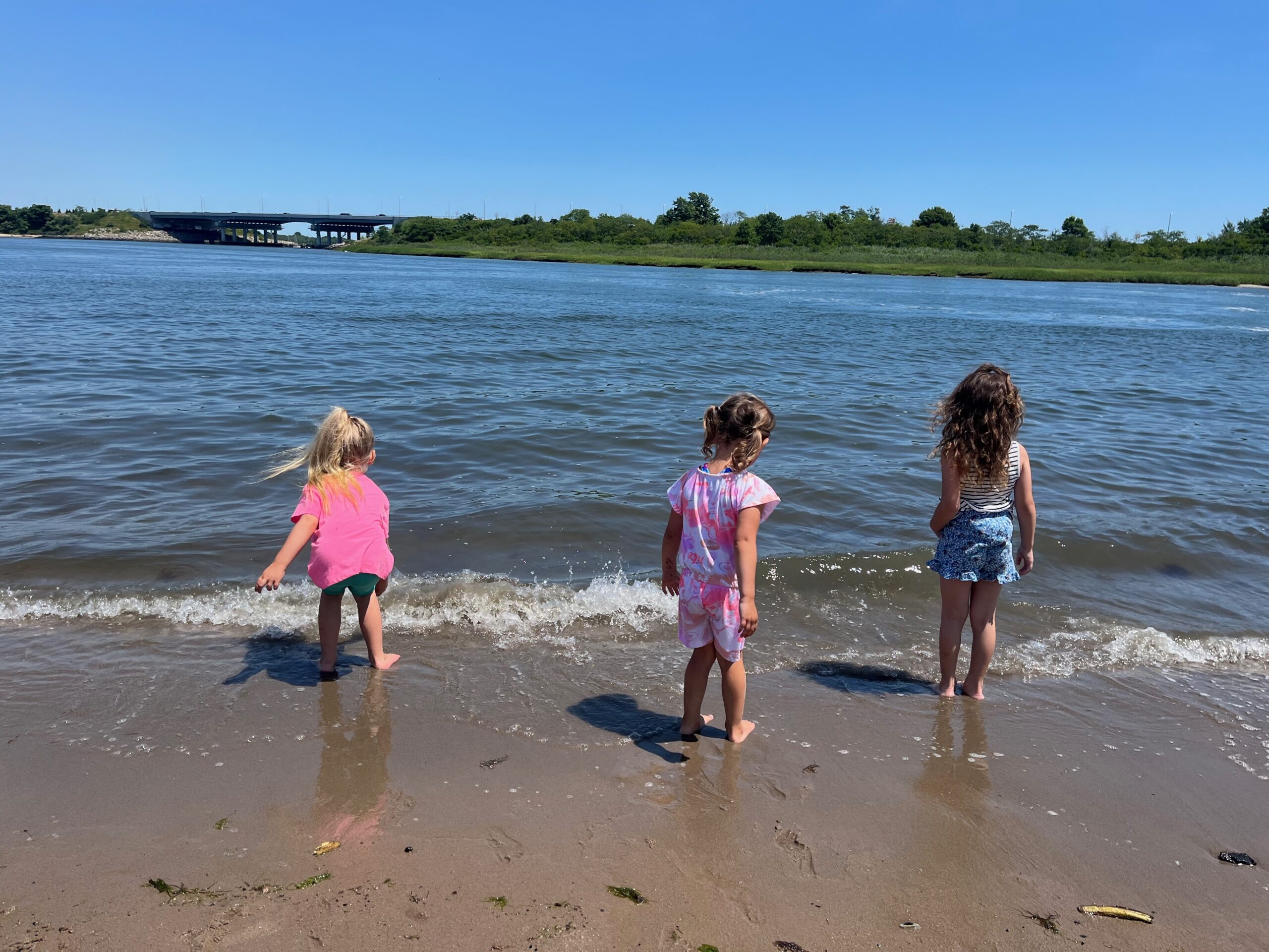 Kids exploring the beach